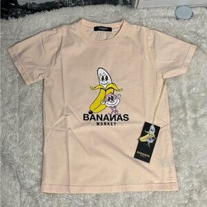 Bananas Monkey Light Pink T-Shirt Youth, NWT Youth Sizes 5 & 6